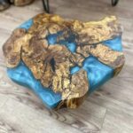 ⁦שולחן לחדר מזרחי מעץ זית עם שילוב אפוקסי⁩ – תמונה ⁦3⁩