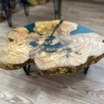 ⁦שולחן לחדר מזרחי מעץ זית עם שילוב אפוקסי⁩ – תמונה ⁦6⁩